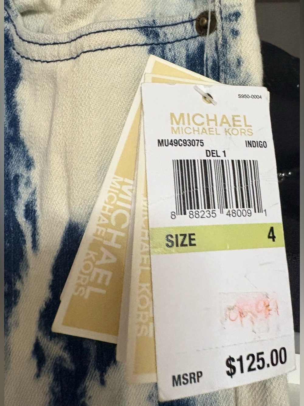 Michael Kors Women's Blue Flared Tie-Dye Jeans with original store tags - Picture 4 of 4
